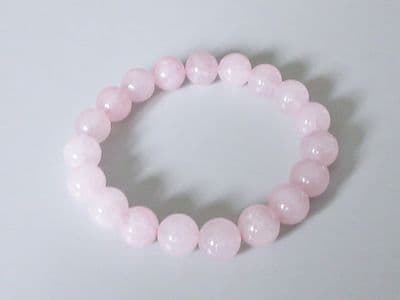 Baby Pink Rose Quartz Medium Chunky Stretch Bracelet