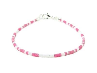 Baby Pink & White Seed Bead Minimalist Friendship Bracelet