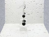 Black Onyx Long Earrings With Sterling Silver Tubes | Natural Black Onyx Semi Precious Gemstones | Silver Sensations