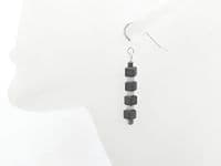 Black & Silver Hematite Cubes Sterling Silver Earrings | Silver Sensations