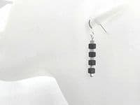 Black & Silver Hematite Cubes Sterling Silver Earrings | Silver Sensations