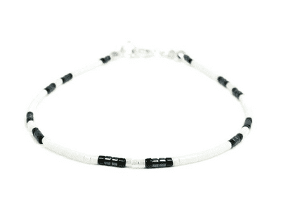 Black & White Seed Bead Stacking Friendship Bracelet