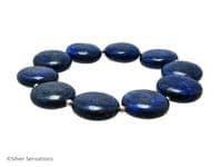 Blue Lapis Lazuli Coin Beads & Sterling Silver Bracelet | Silver Sensations
