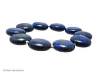 Blue Lapis Lazuli Coin Beads & Sterling Silver Bracelet | Silver Sensations