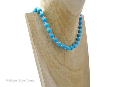 Blue Turquoise Colour Howlite Beaded Fashion Necklace