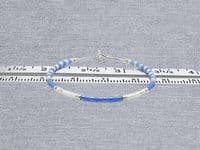 Blue, White & Silver Seed Beads Gypsy Hoop Earrings | Miyuki Delica Handmade Earrings | Silver Sensations