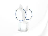 Blue, White & Silver Seed Beads Gypsy Hoop Earrings | Miyuki Delica Handmade Earrings | Silver Sensations