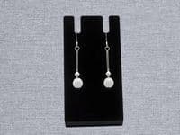 Bright White Agate & Sterling Silver Earrings With Swarovski Crystals | Silver Sensations
