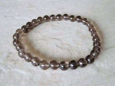 Brown Smokey Quartz Slim Beaded Bracelet