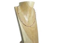 Burgundy Red, Pink & White Seed Bead Choker / Necklace | Silver Sensations