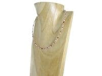 Burgundy Red, Pink & White Seed Bead Choker / Necklace | Silver Sensations