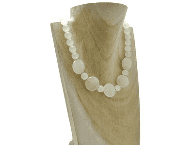 Chunky Hint of Green Bowenite Jade Coins & Sterling Silver Necklace