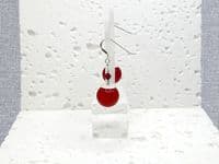 Chunky Red Jade & Sterling Silver Dangly Earrings With Premium Crystals | Semi Precious Gemstones | Silver Sensations Jewellery