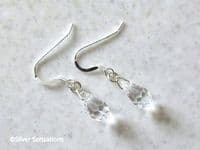 Clear Austrian Made Crystals & Sterling Silver Short Earrings | Handmade Crystal Earrings | Silver Sensations