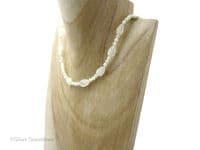 Mother of Pearl Carved Leaf Necklace | 19