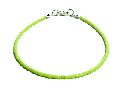 Dainty Bright Green Seed Bead Minimalist Friendship Anklet
