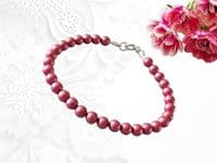 Dainty Dusky Rose Pink Pearls Bracelet | Rose Pink Pearls Bracelet | Silver Sensations