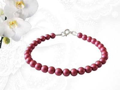 Dainty Dusky Rose Pink Pearls Bracelet