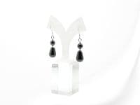 Dainty Hematite Rounded Tear Drop & Sterling Silver Dangly Earrings | Silver Sensations