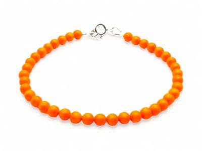 Dainty Neon Orange Pearls Bracelet