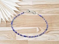 Dainty Purple Mix Seed Bead Boho Friendship Bracelet | Silver Sensations