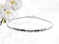 Dainty Silver Hematite Tube Beads Bracelet With Sterling Silver | Silver Sensations