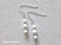 Dainty White  Crystal Earrings With Sterling Silver & Austrian Crystals | Silver Sensations