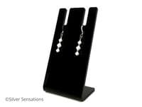 Dainty White  Crystal Earrings With Sterling Silver & Austrian Crystals | Silver Sensations