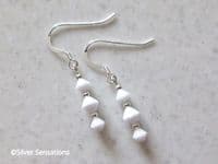 Dainty White  Crystal Earrings With Sterling Silver & Austrian Crystals | Silver Sensations