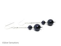 Dark Purple Pearls  Bridesmaids Earrings With Sterling Silver Tubes | Silver Sensations