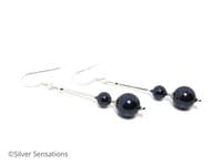 Dark Purple Pearls  Bridesmaids Earrings With Sterling Silver Tubes | Silver Sensations