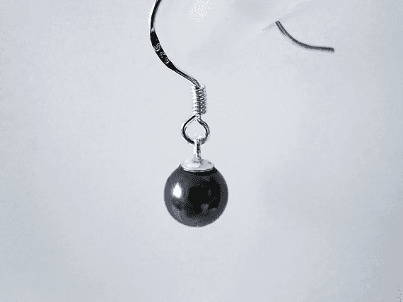 Black Pearls & Sterling Silver Short Drop Earrings | Silver Sensations