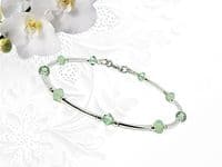 Elegant Peridot  Green Crystals & Sterling Silver Bracelet | Chrysolite Premium Crystals | Silver Sensations