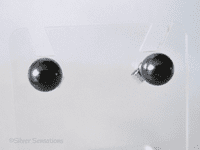 Elegant Sterling Silver Stud Handmade Earrings with Black Swarovski Pearls | Silver Sensations