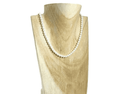 Elegant White Pearls Sterling Silver Wedding Necklace