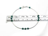 Emerald Green Crystals & Sterling Silver Curve Tubes Designer Bracelet | Silver Sensations