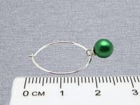 Emerald Green Handmade  Pearl Sterling Silver Hoop Earrings – Detachable Drops | Crystal Pearls From Austria | Silver Sensations