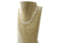Faceted Clear Rock Crystal Quartz Coins Beaded Sterling Silver Necklace | Silver Sensations