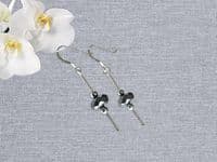 Faceted Hematite & Sterling Silver Tubes Earrings | Silver Sensations