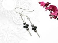 Faceted Hematite & Sterling Silver Tubes Earrings | Silver Sensations