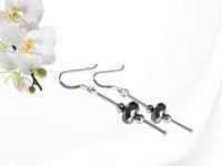 Faceted Hematite & Sterling Silver Tubes Earrings | Silver Sensations