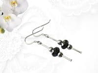 Faceted Hematite & Sterling Silver Tubes Earrings | Silver Sensations