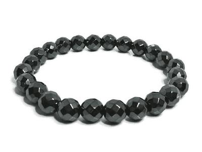 Faceted Hematite Unisex Beaded Fashion Bracelet
