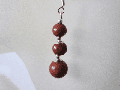 Graduated Red Jasper Beads & Sterling Silver Earrings
