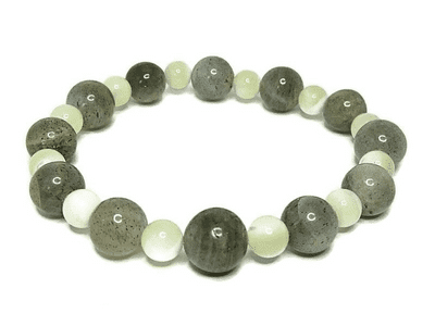 Grey Labradorite & Mother of Pearl Beaded Bracelet