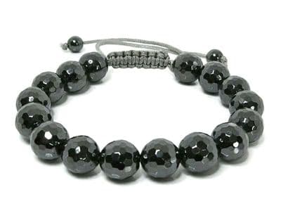 Hematite Beaded Unisex Macrame Fashion Bracelet