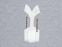 Hematite Bronze Cubes & Silver Tubes Sterling Silver Slimline Earrings | Silver Sensations