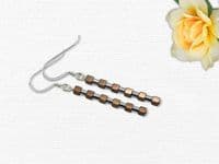 Hematite Bronze Cubes & Silver Tubes Sterling Silver Slimline Earrings | Silver Sensations
