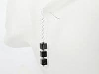 Hematite Cube Beads & Sterling Silver Chain Earrings | Silver Sensations