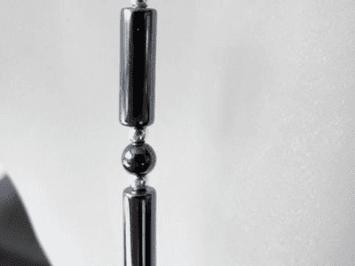 Hematite Round Tubes & Sterling Silver Earrings